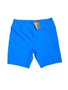NWT | Cobalt Blue High-Waisted Yoga Biker Shorts with Side Pockets | XXL